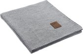 Knit Factory Jesse Gebreid Plaid - Woondeken - Kleed - Licht Grijs - 160x130 cm