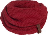 Knit Factory Coco Gebreide Colsjaal - Ronde Sjaal - Nekwarmer - Wollen Sjaal - Rode Colsjaal - Dames sjaal - Heren sjaal - Unisex - Bordeaux - One Size
