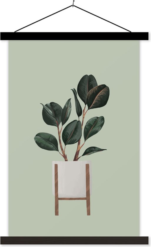 Porte-affiche avec affiche - Affiche scolaire - Plantes d'intérieur - Pot de fleurs - Vert - 40x60 cm - Lattes noires