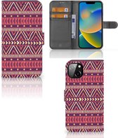GSM Hoesje iPhone 14 Plus Bookcase Aztec Purple