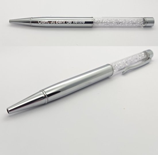 Pen Met Diamantjes En Gravering - Oom Jij Bent De Liefste