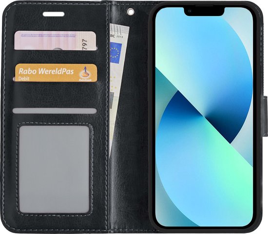 Coque pour iPhone 14 Case Book Case Cover Wallet Cover Walletcase - Coque pour iPhone 14 Case Bookcase Case - Zwart