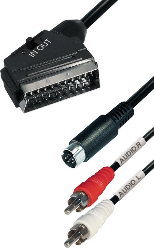 S-VHS en Tulp 2x RCA (m) - Scart (m) IN / OUT kabel / zwart - 5 meter |  bol.com