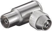 Coax IEC (v) schroef connector - metaal / haaks