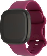 Bandje Voor Fitbit Versa 3 / Sense Sport Band - Wijnrood - Maat: ML - Horlogebandje, Armband