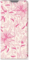 Magnet Case Xiaomi 12 Pro Telefoon Hoesje Roze Bloemen