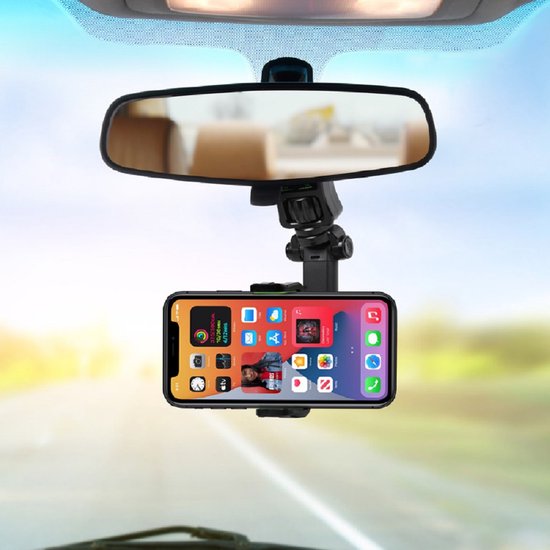 Support de téléphone de Voiture pour rétroviseur avec réglable rétractable  Rotatif 360 Support de Navigation Pour Tous Les téléphone