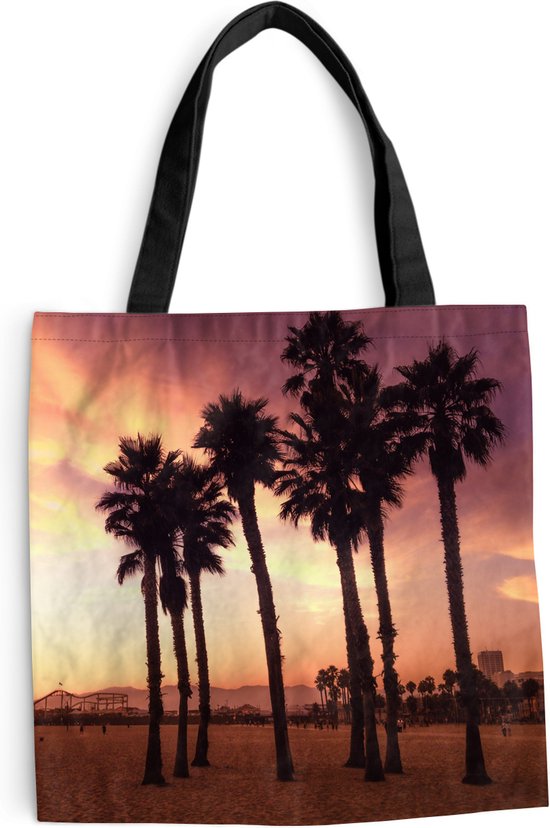 Sac bandoulière - Sac de plage - Shopper Santa Monica Beach Sunset - 45x45 cm - Sac en coton