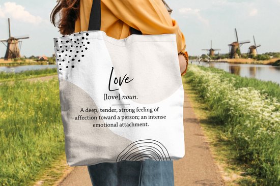 Sac à bandoulière - Sac de plage - Shopper Dictionary - Love - Citation - 45x45 cm - Sac en coton