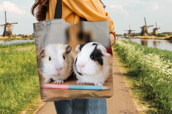 Sac bandoulière - Sac de plage - Shopper Mignons bébés cochons d'inde - 40x40 cm - Sac en coton