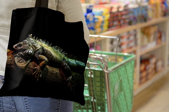 Sac bandoulière - Sac de plage - Shopper Animal - Branche - Zwart - 40x40 cm - Sac coton