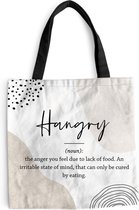 Sac Bandoulière - Sac De Plage - Proverbes Shopper - Hangry - Citations - Dictionnaire - Définition Hangry - 40x40 cm - Sac Coton