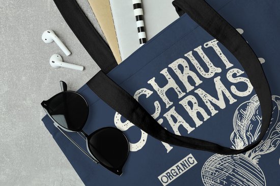 Sac bandoulière - Sac de plage - Shopper Betterave - Rétro - Lettres - 40x40 cm - Sac en coton