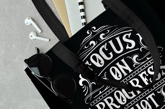 Sac à bandoulière - Sac de plage - Shopper Motivation - Lettres - Rétro - 40x40 cm - Sac en coton