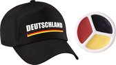 Duitsland / Deutschland landen supporters baseballcap zwart volwassenen met vlag schmink