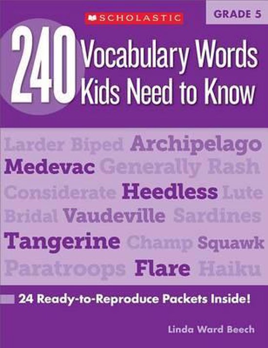 Boek cover 240 Vocabulary Words Kids Need to Know: Grade 5 van Linda Beech