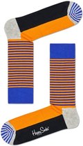 Happy Socks Half Stripe Sokken, Oranje/Blauw - Maat 36-40