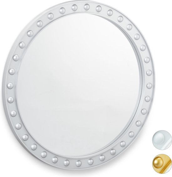Verhoog jezelf Profeet Opsplitsen Relaxdays spiegel rond - sierspiegel gang - wandspiegel - design - 50.5 cm  rond -... | bol.com