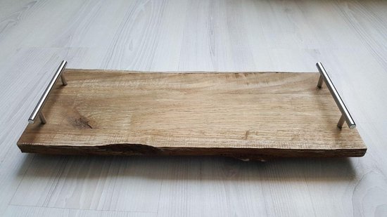 Dienblad Rustiek Hout/Nikkel Rechthoek 58 x 24 x 3,5 cm