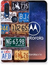 Siliconen Hoesje met foto Motorola One Vision Kentekenplaten