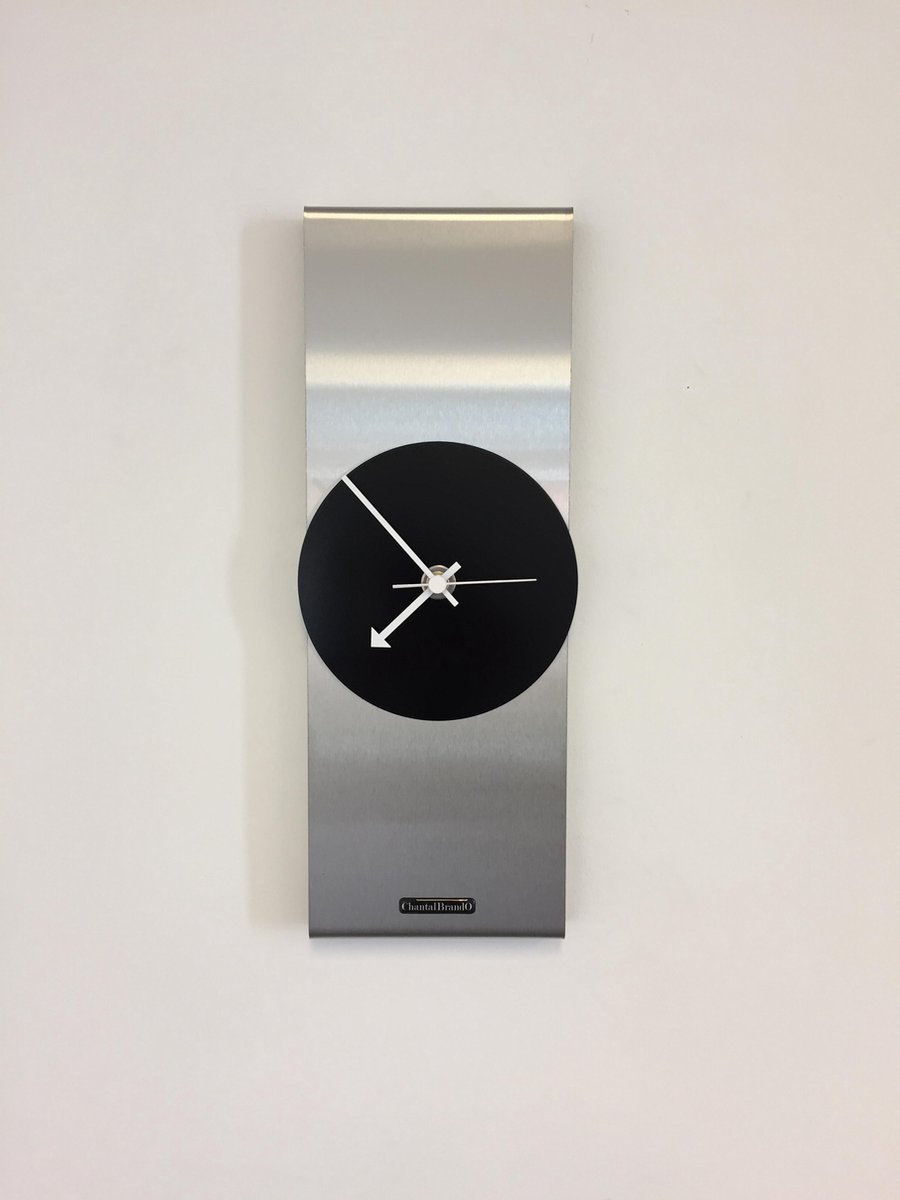 Wandklok RVS Black Eye