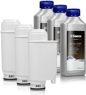 3X Saeco CA6702 Waterfilter Intenza+ Brita + 3x Saeco CA6700/00 - Ontkalker voor espressomachines - 250 ml