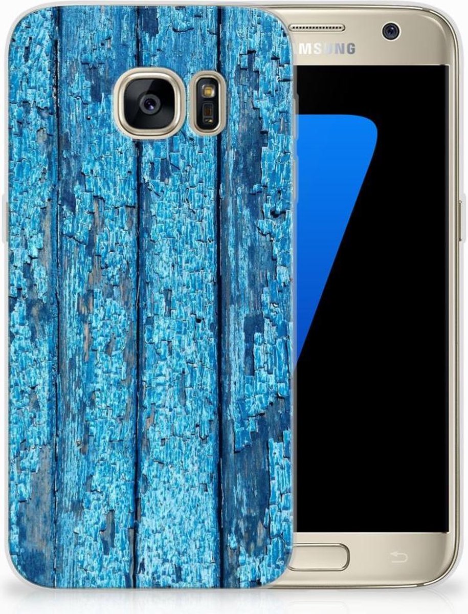 Samsung Galaxy S7 Bumper Hoesje Wood Blue
