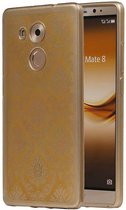 TPU Paleis 3D Back Cover for Huawei Mate 8 Goud
