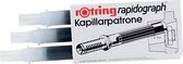 12x Rotring capillair inktpatroon Rapidograph, niet-etsende inkt