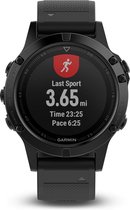 Garmin Fenix 5 saffier - GPS multisporthorloge - smartwatch - polshartslagmeting - Ã˜ 47 mm - zwart