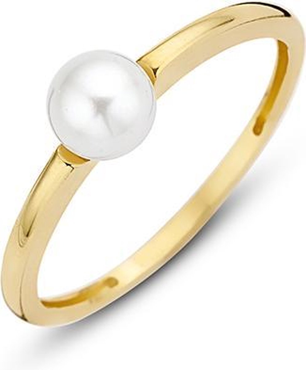 New Bling Goud 9NBG-0016-52 Dames Parel Ring - 5mm - maat 52 - Goud