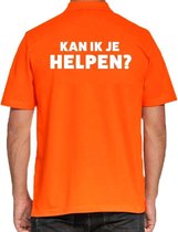 Kan ik je helpen beurs/evenementen polo shirt oranje voor heren S