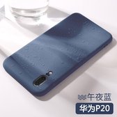 Liquid Silicone Back Cover + PET Screen Protector voor Huawei P20 _ Blauw