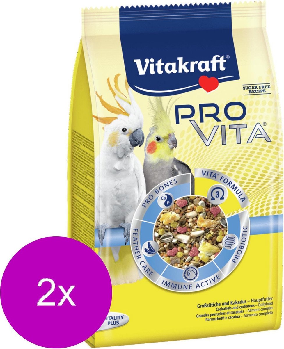 Vitakraft Pro Vita Valkparkiet - Vogelvoer - 2 x 750 g