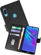 Huawei Y6 2019 Hoesje Kaarthouder Book Case Telefoonhoesje Zwart