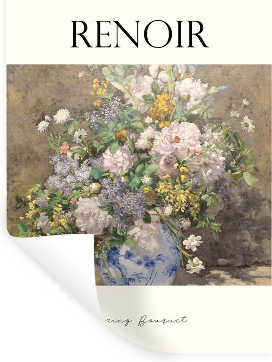 Muurstickers - Sticker Folie - Spring bouquet - Renoir - Bloemen - 30x40 cm - Plakfolie - Muurstickers Kinderkamer - Zelfklevend Behang - Zelfklevend behangpapier - Stickerfolie
