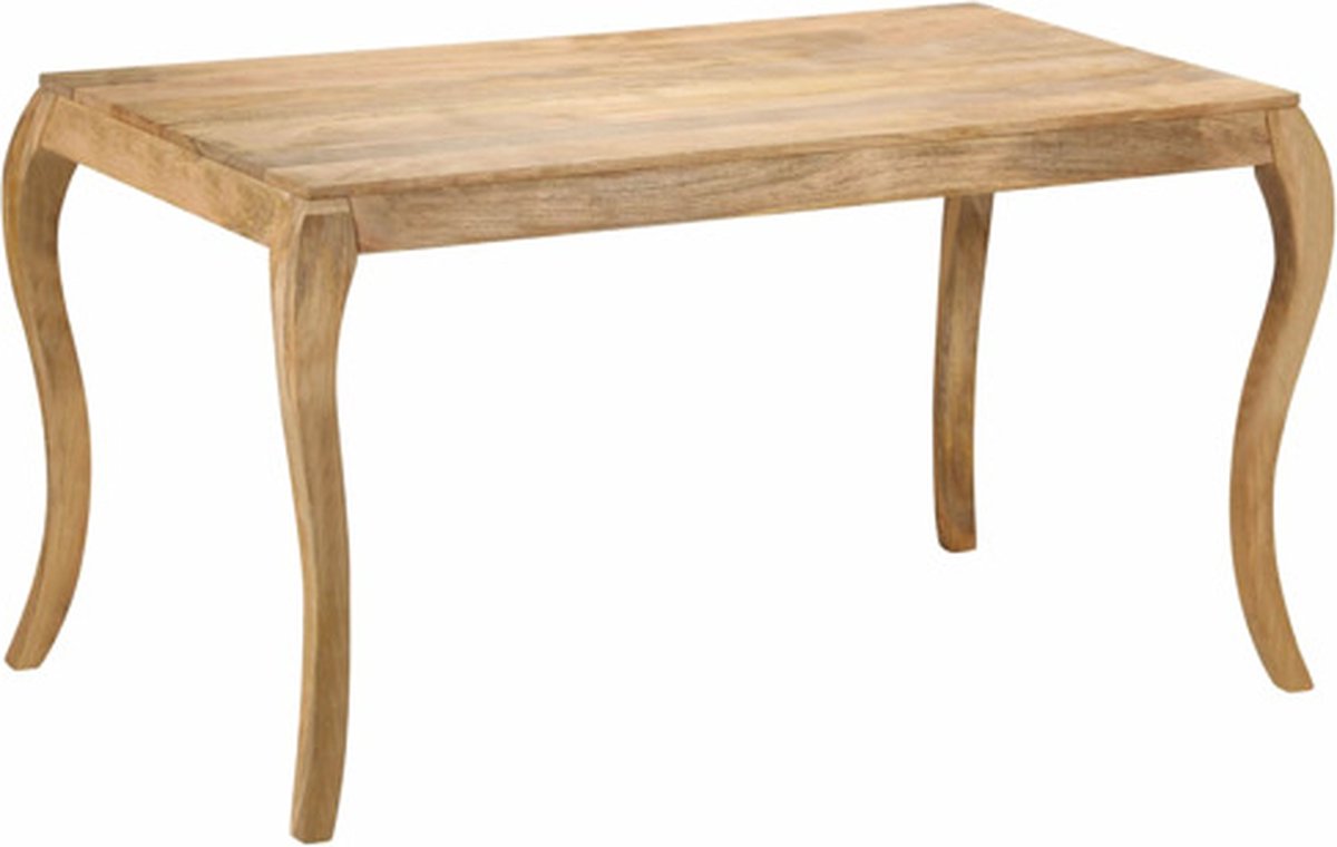 vidaXL Eettafel - 135x75x76 - cm - massief - mangohout Bruin