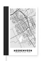 Notitieboek - Schrijfboek - Stadskaart - Heerenveen - Grijs - Wit - Notitieboekje klein - A5 formaat - Schrijfblok - Plattegrond