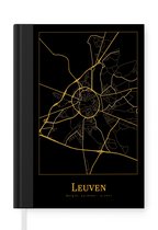 Notitieboek - Schrijfboek - Kaart - Leuven - België - Goud - Zwart - Notitieboekje klein - A5 formaat - Schrijfblok
