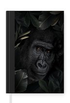 Notitieboek - Schrijfboek - Gorilla - Planten - Jungle - Notitieboekje klein - A5 formaat - Schrijfblok