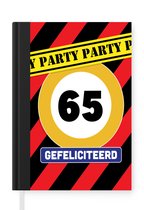 Notitieboek - Schrijfboek - Jubileum - 65 Jaar - Feest - Notitieboekje klein - A5 formaat - Schrijfblok