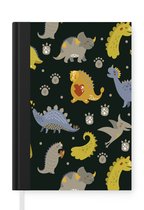 Notitieboek - Schrijfboek - Dino - Kinderen - Patronen - Jongens - Meisjes - Dinosaurus - Notitieboekje klein - A5 formaat - Schrijfblok