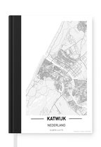 Notitieboek - Schrijfboek - Stadskaart Katwijk - Notitieboekje klein - A5 formaat - Schrijfblok - Plattegrond