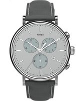 Timex Fairfield TW2T67500 Horloge - Leer - Grijs - Ø 41 mm