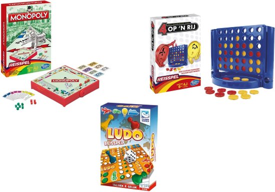Afbeelding van het spel Monopoly, Mens erger je niet & Vier op een Rij Spellenpakket - voordeelset -