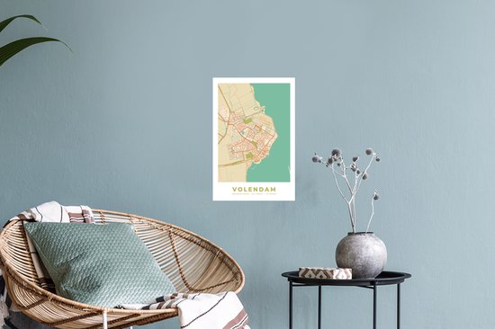 Stickers Stickers muraux - Carte - Carte - Volendam - Plan de la ville - 20x30 cm - Feuille adhésive