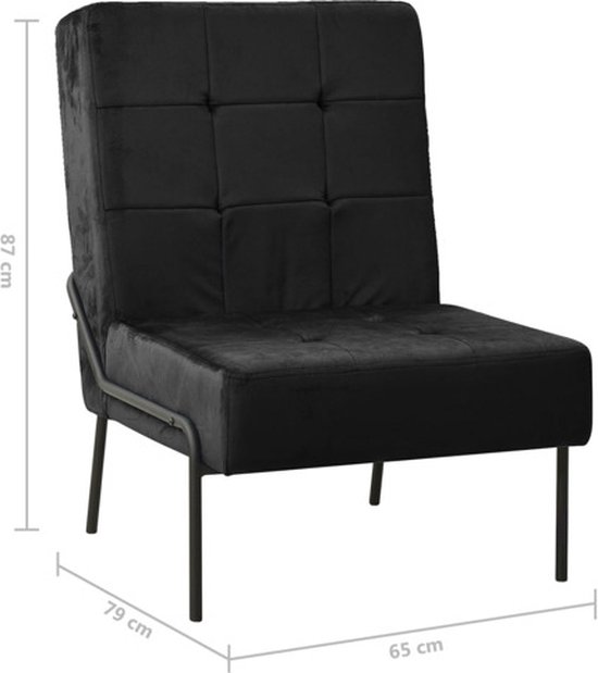 vidaXL Fauteuil relax 65x79x87 cm Velours Noir - Fauteuil relax - Fauteuils relax - Fauteuil - Fauteuils