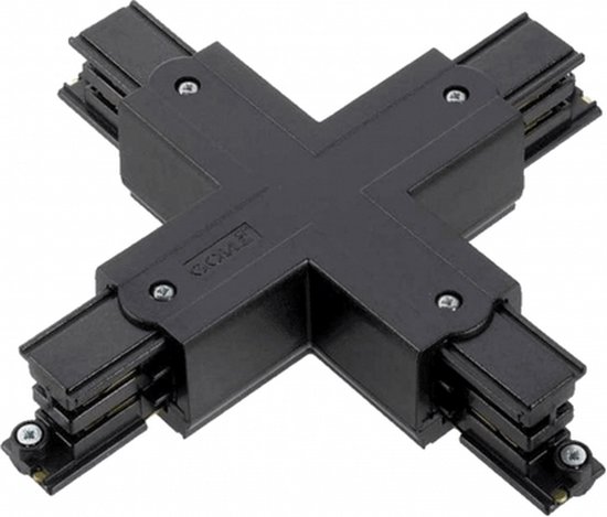 3-Fase Rails X-Vorm connector | Zwart