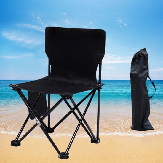 Campingstoel - Vouwstoel Visstoel - met gratis draagtas- zwart - Tot 150Kg - 41x41x72 zithoogte ca. 39cm van Merkloos — afbeelding 4