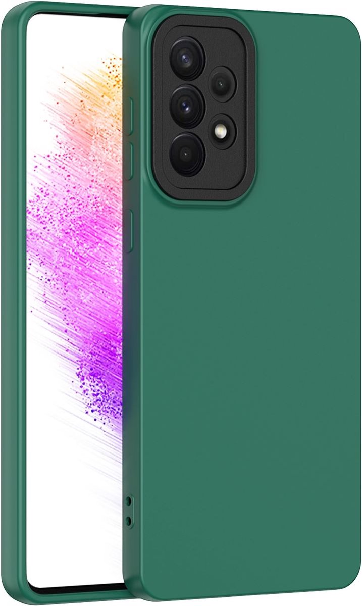 Mobigear Hoesje geschikt voor Samsung Galaxy A73 Telefoonhoesje Flexibel TPU | Mobigear Colors Backcover | Galaxy A73 Case | Back Cover - Groen